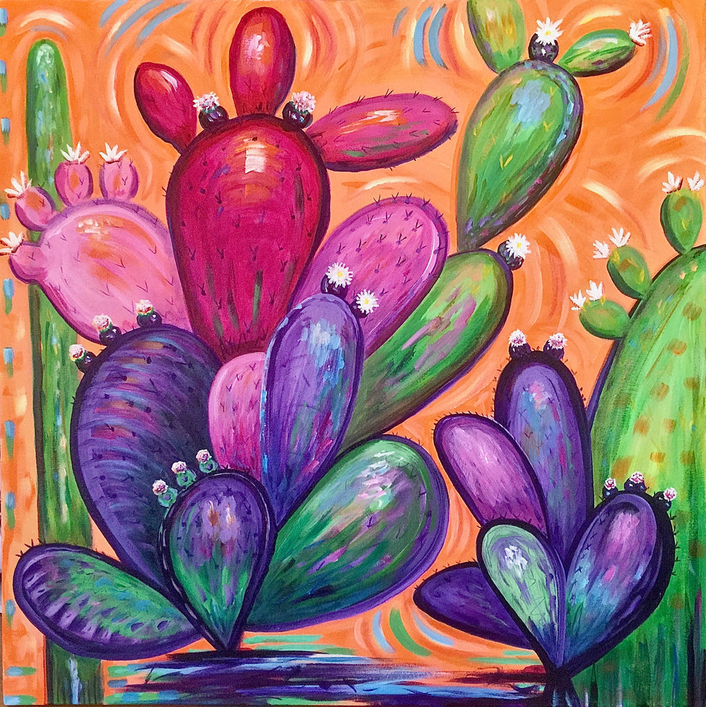 Painting - Cacti at Play